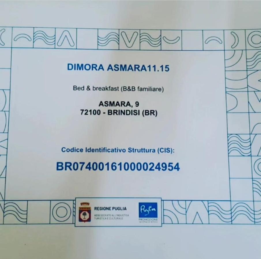 Apartamento Dimora Asmara 11 15 Bríndisi Exterior foto